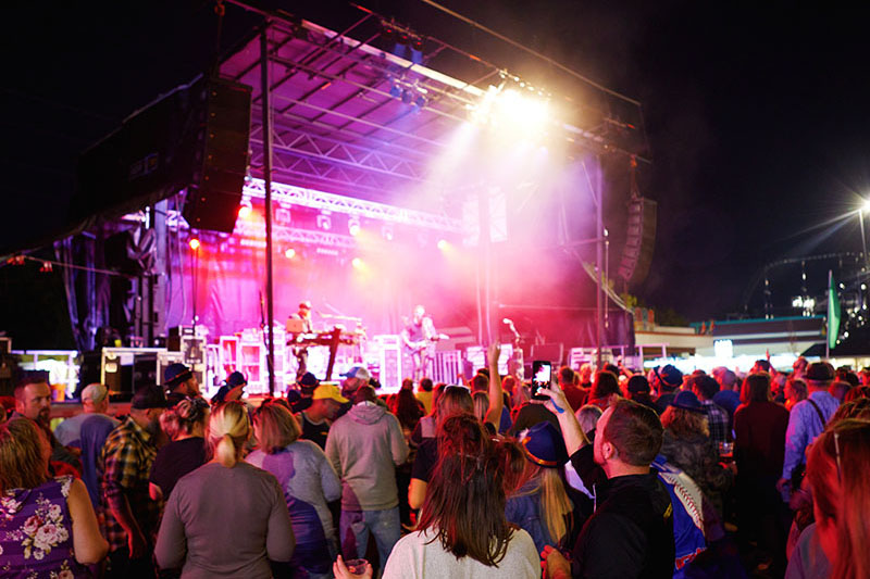 Oktoberfest Music Stage and Crowd